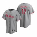 Nike Philadelphia Phillies #17 Rhys Hoskins Gray Road Stitched Baseball Jersey