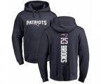 New England Patriots #25 Terrence Brooks Navy Blue Backer Pullover Hoodie