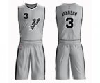 San Antonio Spurs #3 Keldon Johnson Swingman Silver Basketball Suit Jersey Statement Edition