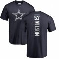 Dallas Cowboys #57 Damien Wilson Navy Blue Backer T-Shirt