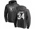 Oakland Raiders #34 Bo Jackson Ash One Color Pullover Hoodie
