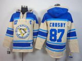 Pittsburgh Penguins #87 Sidney Crosby blue-cream[pullover hooded sweatshirt][patch C]
