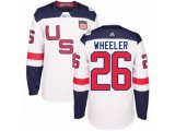 Youth Adidas Team USA #26 Blake Wheeler Premier White Home 2016 World Cup Ice Hockey Jersey