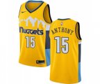 Denver Nuggets #15 Carmelo Anthony Swingman Gold Alternate NBA Jersey Statement Edition
