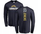 Los Angeles Chargers #23 Rayshawn Jenkins Navy Blue Backer Long Sleeve T-Shirt