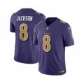 Baltimore Ravens #8 Lamar Jackson Purple 2023 F.U.S.E Coloe Rush JerseyS