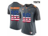 2016 US Flag Fashion 2016 Youth Tennessee Volunteers Peyton Manning #16 College Football Limited Jersey - Grey