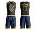 Golden State Warriors #10 Tim Hardaway Authentic Navy Blue Basketball Suit Jersey - City Edition