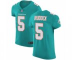 Miami Dolphins #5 Jake Rudock Aqua Green Team Color Vapor Untouchable Elite Player Football Jersey