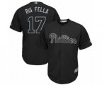 Philadelphia Phillies #17 Rhys Hoskins Big Fella Authentic Black 2019 Players Weekend Baseball Jersey