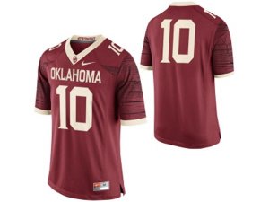 Men\'s Oklahoma Sooners #10 College Limited Football Jersey - Crimson