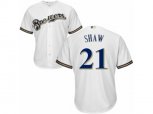 Milwaukee Brewers #21 Travis Shaw Replica White Alternate Cool Base MLB Jersey