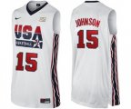 Nike Team USA #15 Magic Johnson Authentic White 2012 Olympic Retro Basketball Jersey