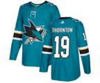 Adidas San Jose Sharks #19 Joe Thornton Premier Teal Green Home NHL Jersey