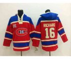Montreal Canadiens #16 Henri Richard Red Pullover Hooded