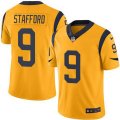 Los Angeles Rams #9 Matthew Stafford Gold Stitched NFL Limited Rush Jersey
