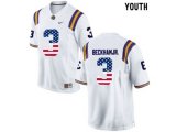 2016 US Flag Fashion 2016 Youth LSU Tigers Odell Beckham Jr. #3 College Football Limited Jersey - White