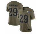 Los Angeles Rams #29 Eric Dickerson 2022 Olive Salute To Service Limited Stitched Jersey