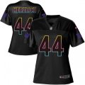 Women New York Giants #44 Mark Herzlich Game Black Fashion NFL Jersey