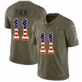 Tennessee Titans #11 Luke Falk Limited Olive USA Flag 2017 Salute to Service NFL Jersey