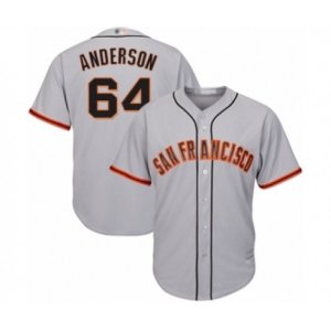 San Francisco Giants #64 Shaun Anderson Authentic Grey Road Cool Base Baseball Player Jersey