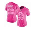 Women Tampa Bay Buccaneers #68 Joe Hawley Limited Pink Rush Fashion NFL Jerseys