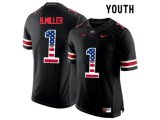 2016 US Flag Fashion Youth Ohio State Buckeyes Braxton Miller #1 College Football Limited Jersey - Blackout