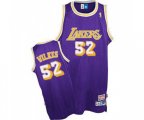 Los Angeles Lakers #52 Jamaal Wilkes Authentic Purple Throwback Basketball Jersey