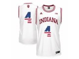2016 US Flag Fashion Men's Indiana Hoosiers Victor Oladipo #4 Big 10 Patch College Basketball Authentic Jerseys - White