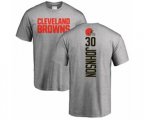 Cleveland Browns #30 D'Ernest Johnson Ash Backer T-Shirt