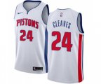 Detroit Pistons #24 Mateen Cleaves Authentic White Home Basketball Jersey - Association Edition