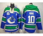 Vancouver Canucks #10 Pavel Bure blue-green[pullover hooded sweatshirt][patch A][bure]