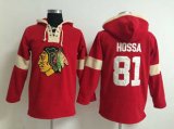 Chicago Blackhawks #81 Marian Hossa Ged-Cream pullover hooded