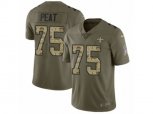 New Orleans Saints #75 Andrus Peat Limited Olive Camo 2017 Salute to Service NFL Jersey