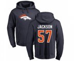 Denver Broncos #57 Tom Jackson Navy Blue Name & Number Logo Pullover Hoodie