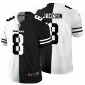 Baltimore Ravens #8 Lamar Jackson Black White Limited Split Fashion Football Jersey