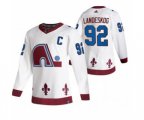 Colorado Avalanche #92 Gabriel Landeskog White 2020-21 Reverse Retro Alternate Hockey Jersey