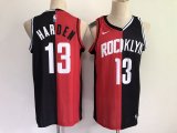 Houston Rockets 13 Harden 2021 past and present red black rockets MVP Nike NBA Jersey