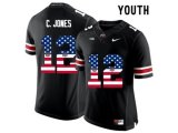 2016 US Flag Fashion Youth Ohio State Buckeyes C.Jones #12 College Football Limited Jersey - Black