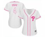 Women's Philadelphia Phillies #4 Jimmy Foxx Authentic White Fashion Cool Base Baseball Jersey