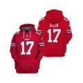 Buffalo Bills #17 Josh Allen 2021 Red Pullover Football Hoodie