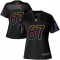 Women New York Giants #67 Justin Pugh Game Black Fashion NFL Jersey