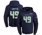 Seattle Seahawks #49 Shaquem Griffin Navy Blue Name & Number Pullover Hoodie