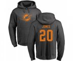 Miami Dolphins #20 Reshad Jones Ash One Color Pullover Hoodie