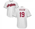 Cleveland Indians #19 Bob Feller Replica White Home Cool Base Baseball Jersey