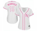 Women's Kansas City Royals #15 Whit Merrifield Replica White Fashion Cool Base Baseball Jersey