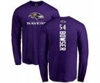 Baltimore Ravens #54 Tyus Bowser Purple Backer Long Sleeve T-Shirt