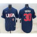 USA Baseball #30 Kyle Tucker 2023 Navy World Baseball Classic Stitched Jersey