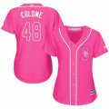 Women's Seattle Mariners #48 Alex Colome Authentic Pink Fashion Cool Base MLB Jersey