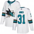 San Jose Sharks #31 Martin Jones White Road Authentic Stitched NHL Jersey